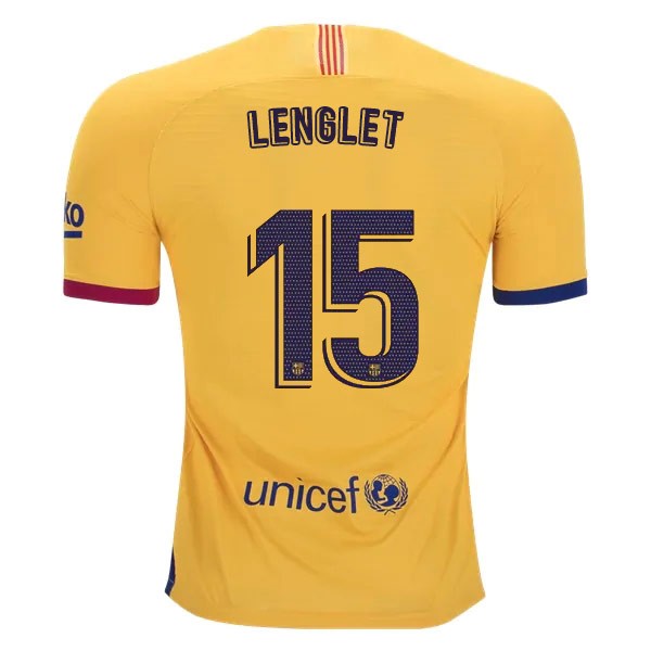 Camiseta Barcelona NO.15 Lenglet 2ª Kit 2019 2020 Amarillo